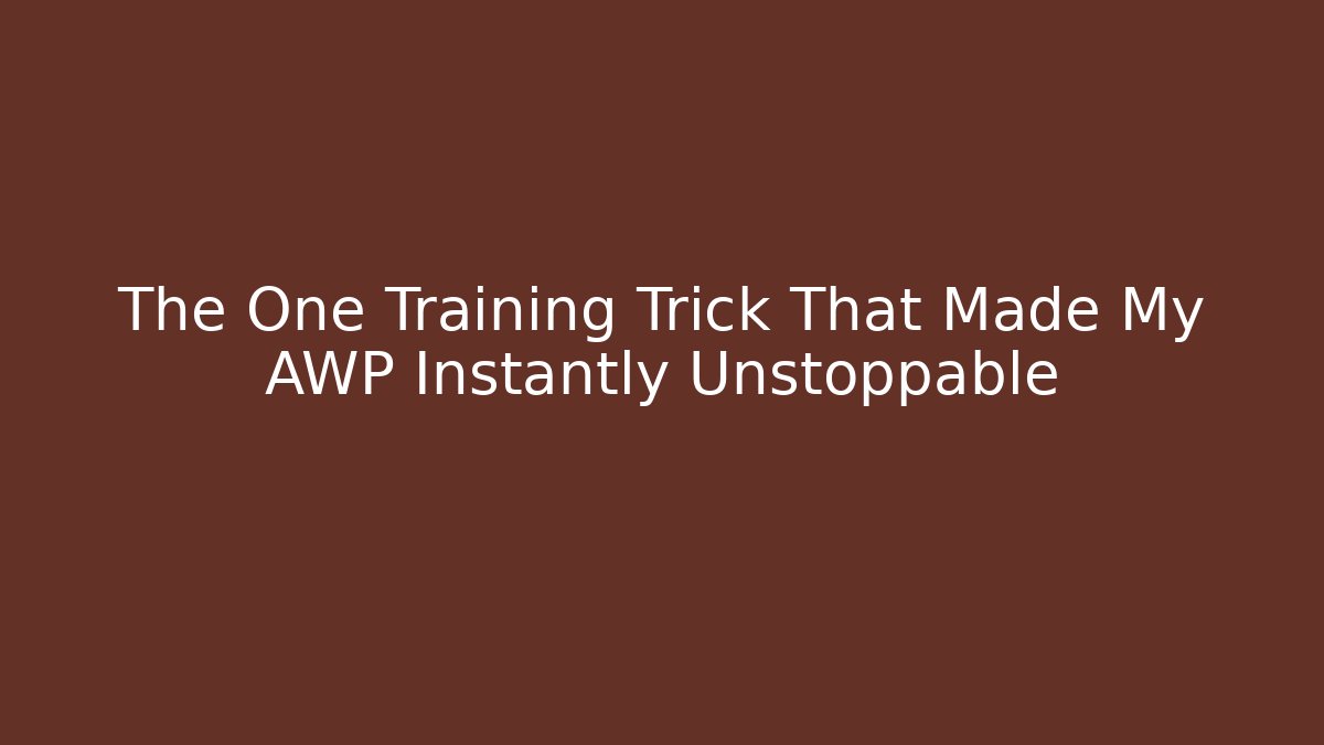 The One Training Trick That Made My AWP Instantly Unstoppable