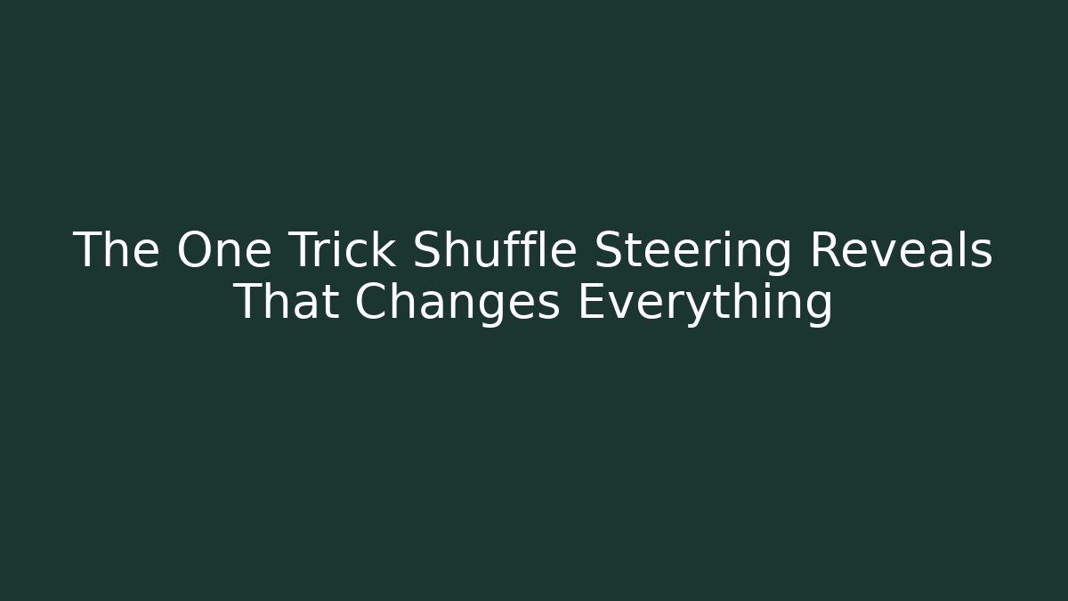 The One Trick Shuffle Steering Reveals That Changes Everything - Create More Assets