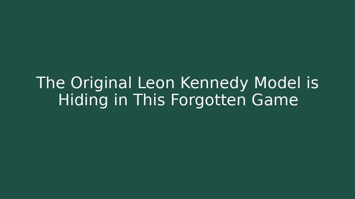 The Original Leon Kennedy Model is Hiding in This Forgotten Game