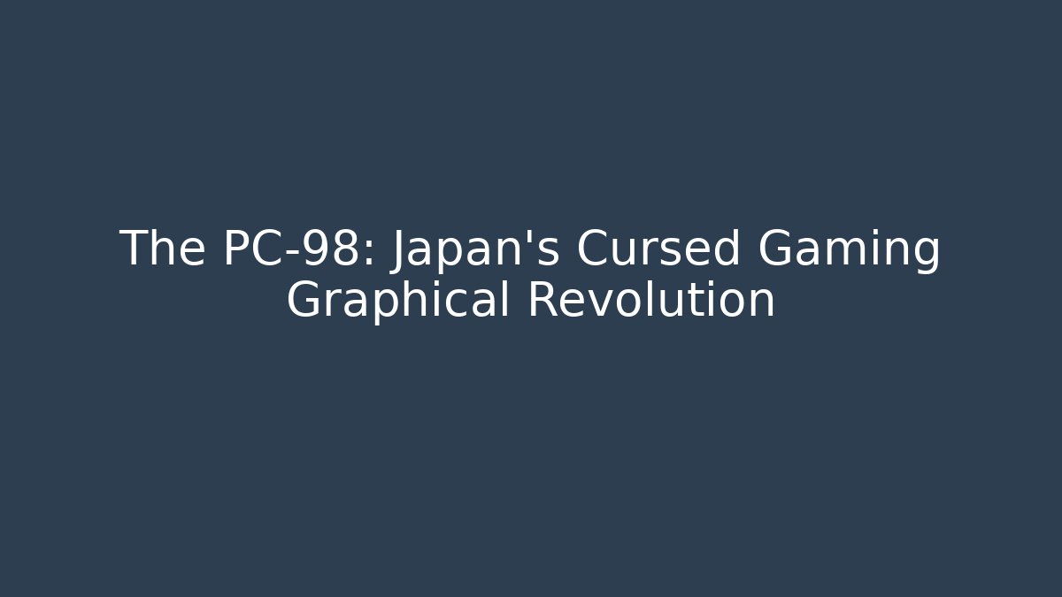 The PC-98: Japan’s Cursed Gaming Graphical Revolution