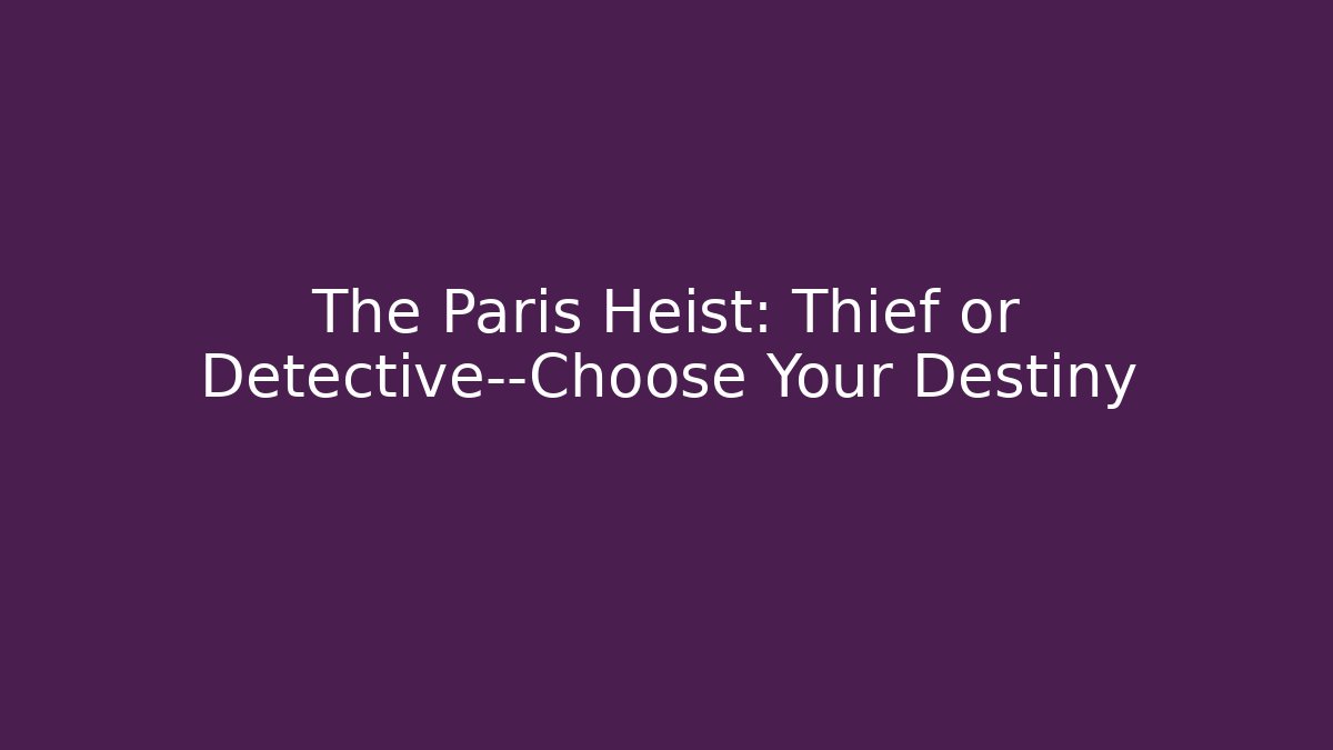 The Paris Heist: Thief or Detective—Choose Your Destiny