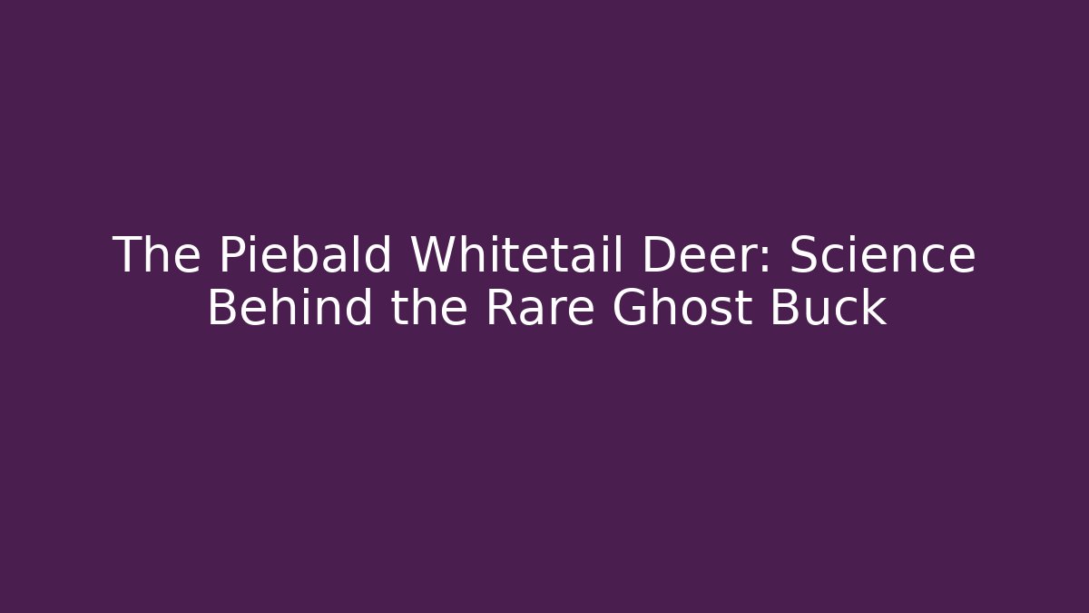 The Piebald Whitetail Deer: Science Behind the Rare Ghost Buck