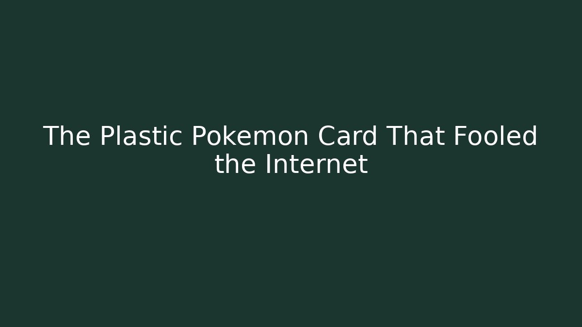 The Plastic Pokémon Card That Fooled the Internet - Create More Assets
