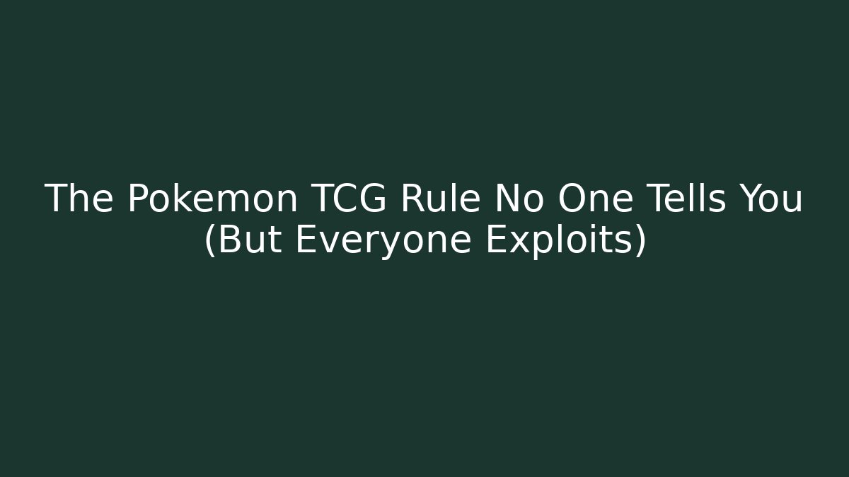 The Pokémon TCG Rule No One Tells You (But Everyone Exploits)