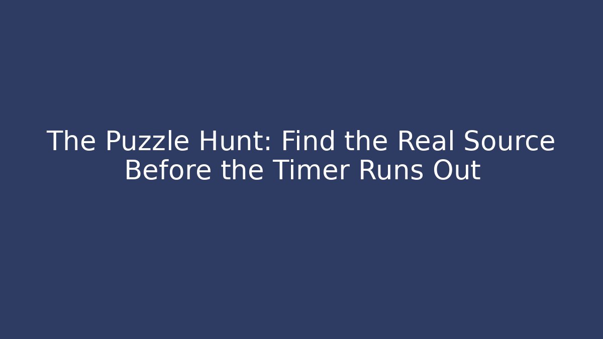 The Puzzle Hunt: Find the Real Source Before the Timer Runs Out