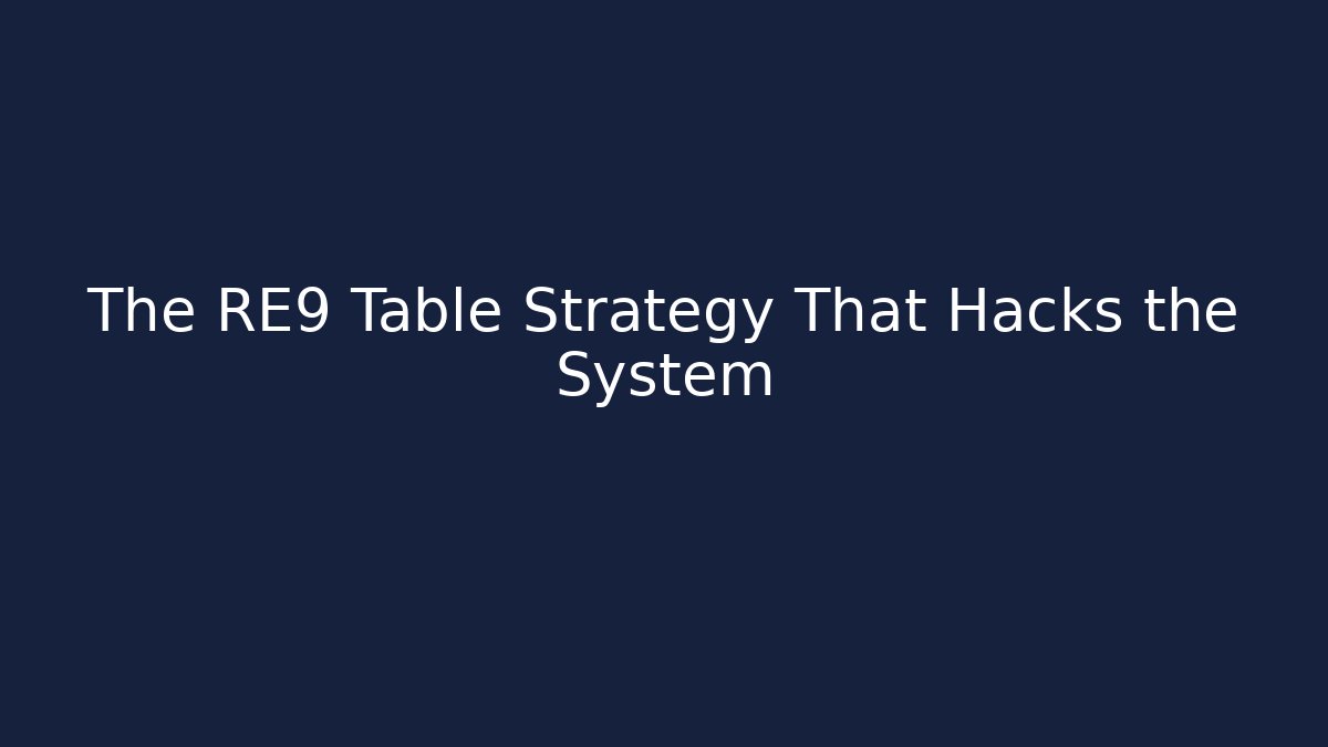 The RE9 Table Strategy That Hacks the System
