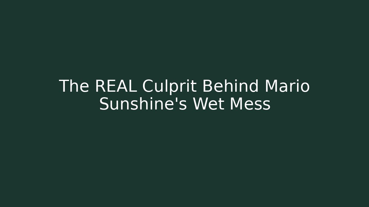 The REAL Culprit Behind Mario Sunshine's Wet Mess