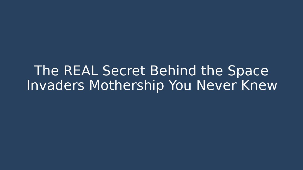 The REAL Secret Behind the Space Invaders Mothership You Never Knew