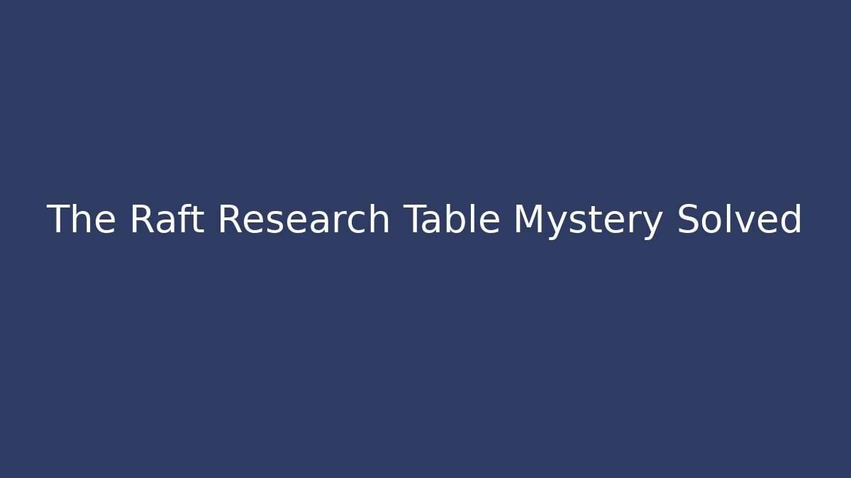 The Raft Research Table Mystery Solved - Create More Assets