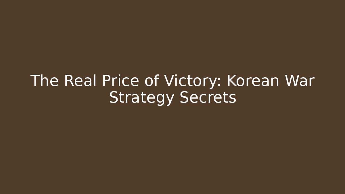 The Real Price of Victory: Korean War Strategy Secrets