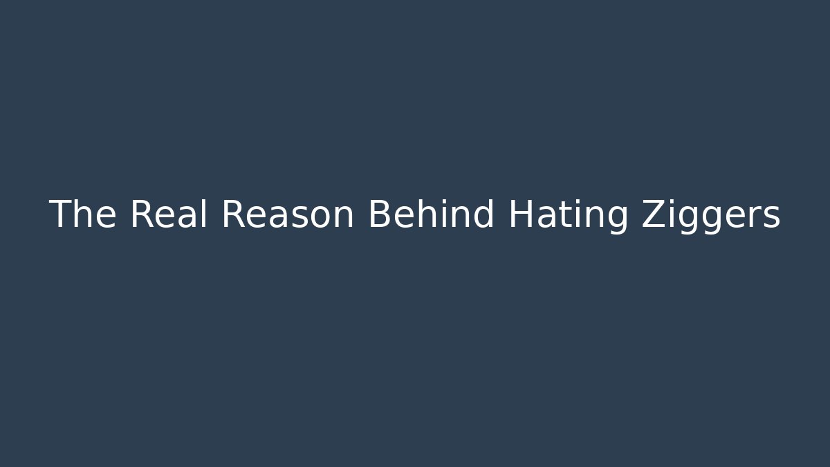 The Real Reason Behind Hating Ziggers - Create More Assets