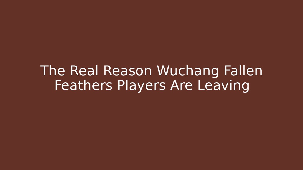The Real Reason Wuchang Fallen Feathers Players Are Leaving