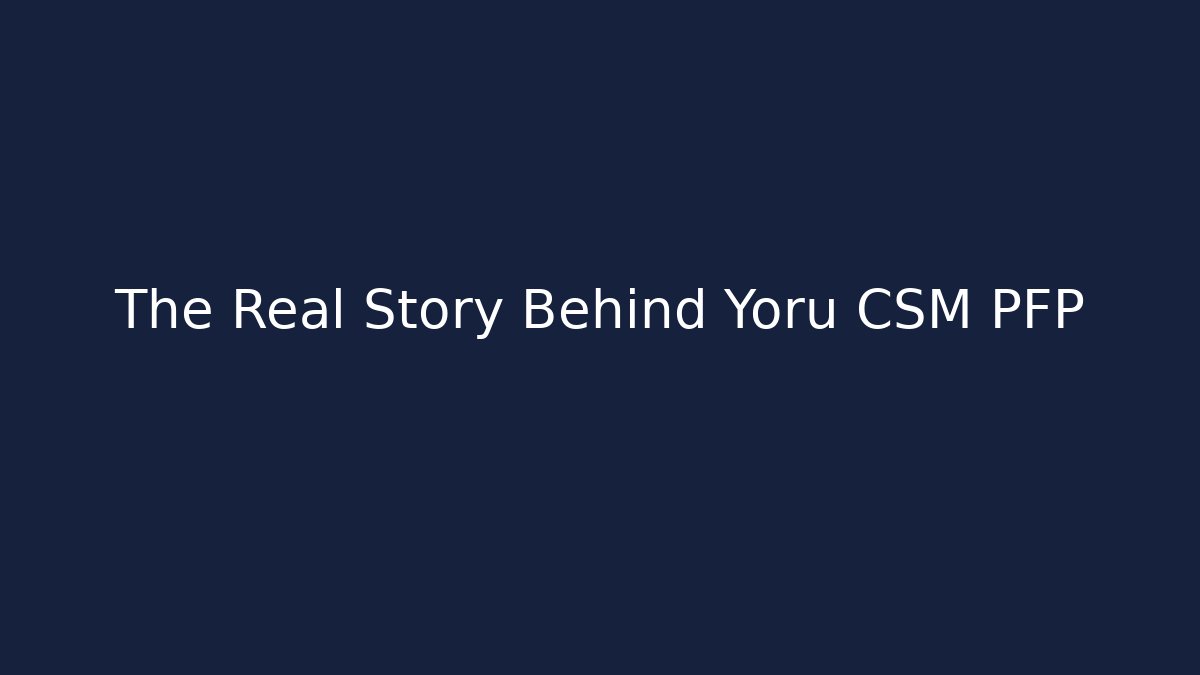 The Real Story Behind Yoru CSM PFP