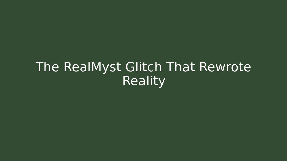 The RealMyst Glitch That Rewrote Reality