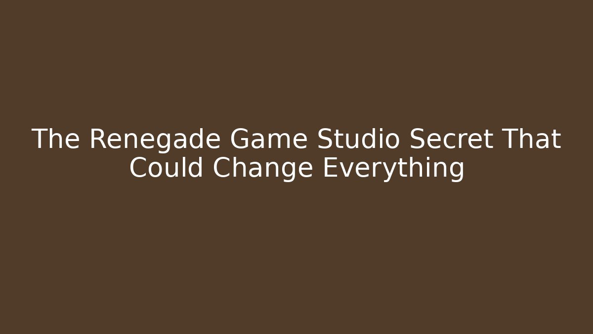 The Renegade Game Studio Secret That Could Change Everything