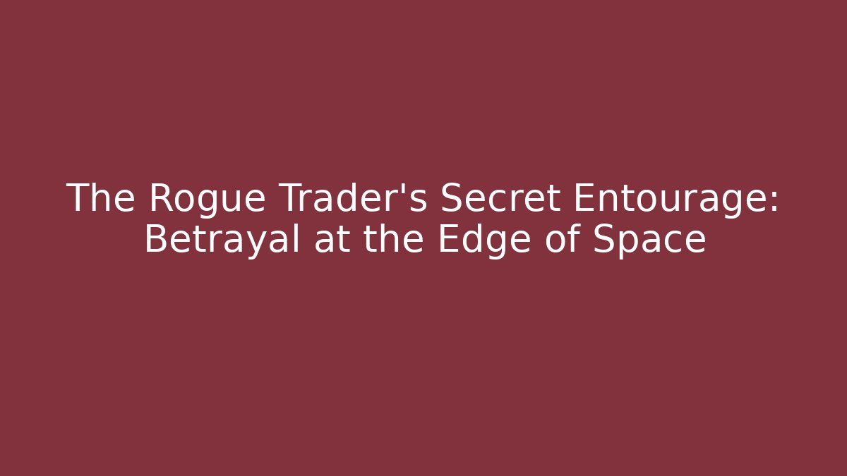 The Rogue Trader's Secret Entourage: Betrayal at the Edge of Space
