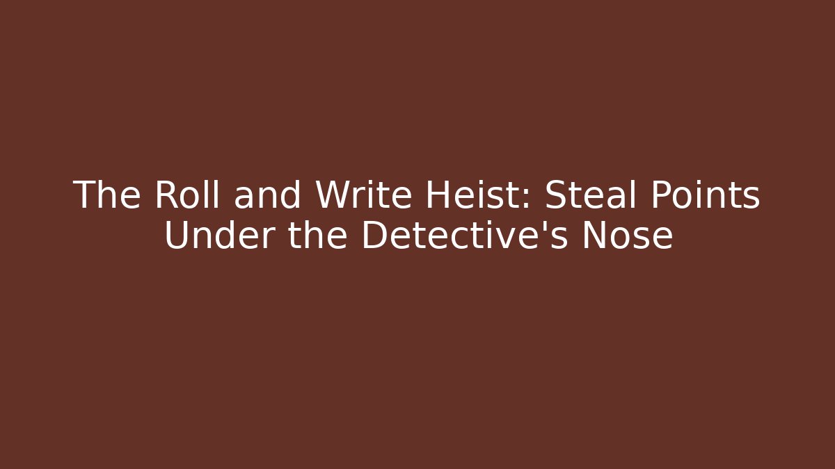 The Roll and Write Heist: Steal Points Under the Detective’s Nose