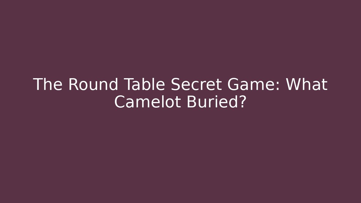 The Round Table Secret Game: What Camelot Buried?