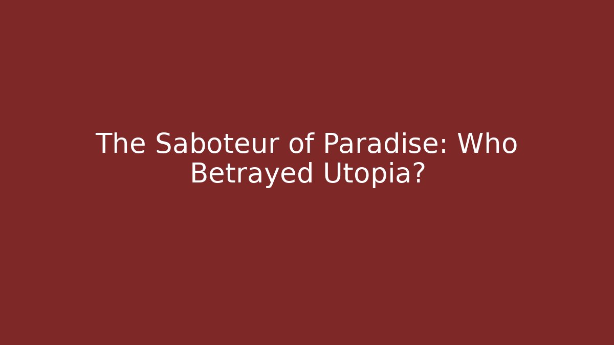 The Saboteur of Paradise: Who Betrayed Utopia?