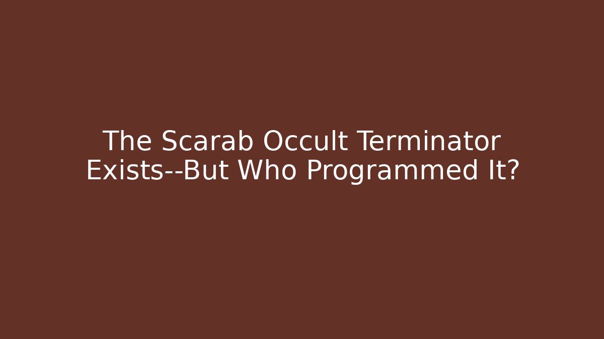 The Scarab Occult Terminator Exists—But Who Programmed It?