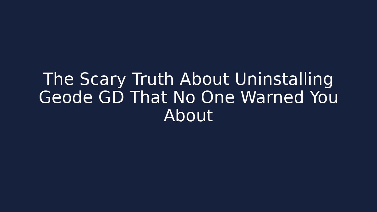 The Scary Truth About Uninstalling Geode GD That No One Warned You About