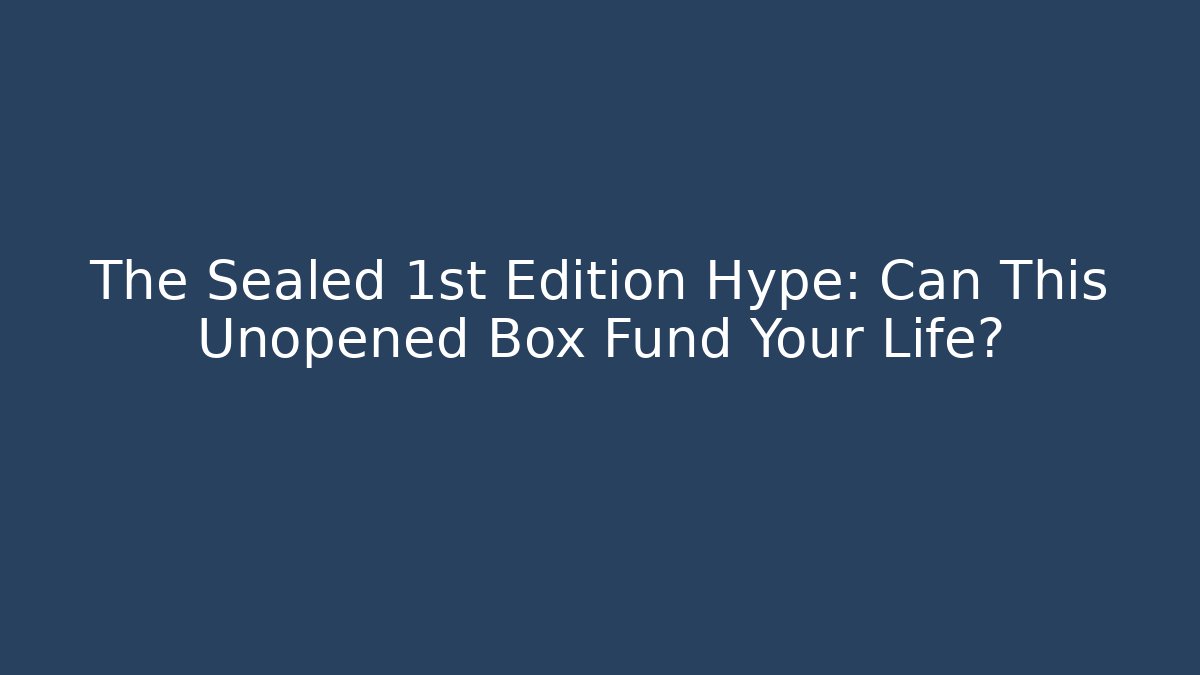 The Sealed 1st Edition Hype: Can This Unopened Box Fund Your Life?