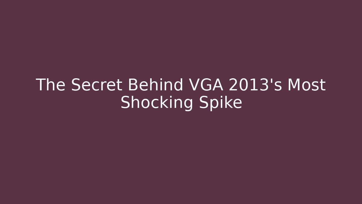 The Secret Behind VGA 2013's Most Shocking Spike - Create More Assets