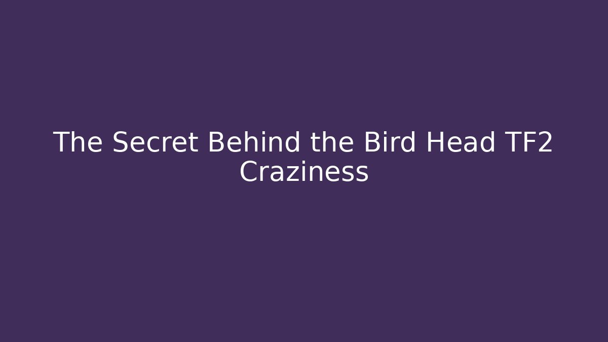 The Secret Behind the Bird Head TF2 Craziness