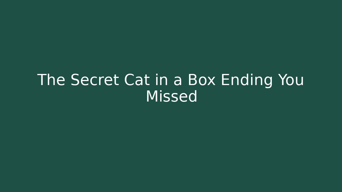 The Secret Cat in a Box Ending You Missed