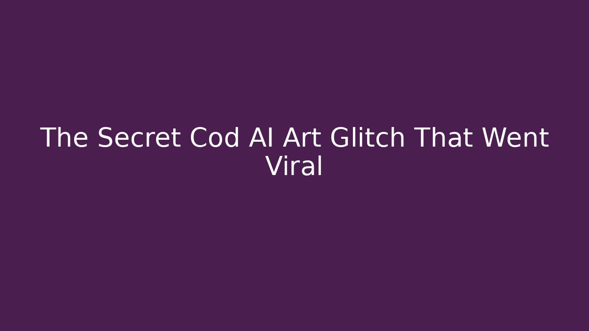 The Secret Cod AI Art Glitch That Went Viral