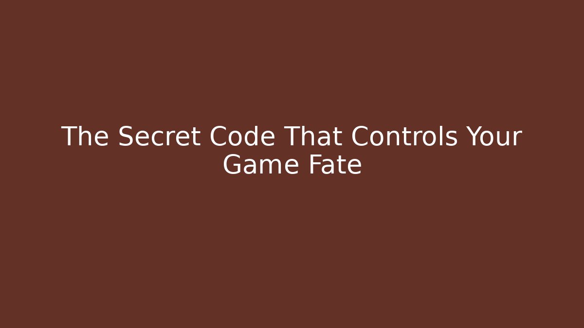 The Secret Code That Controls Your Game Fate