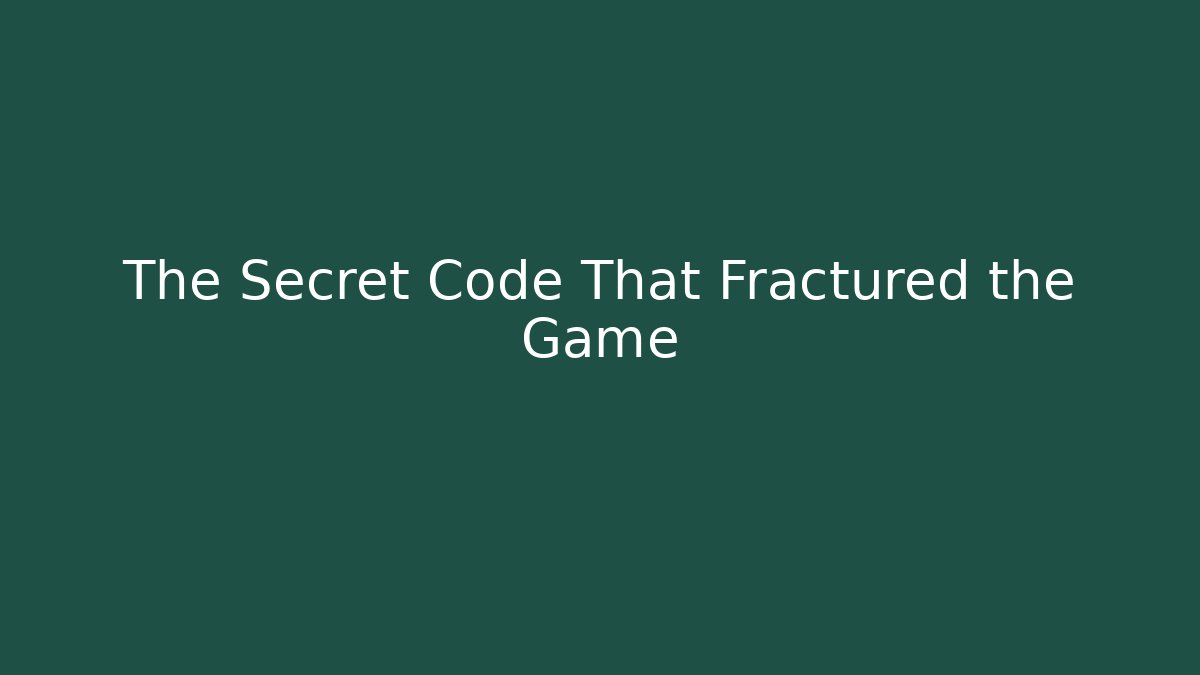 The Secret Code That Fractured the Game - Create More Assets