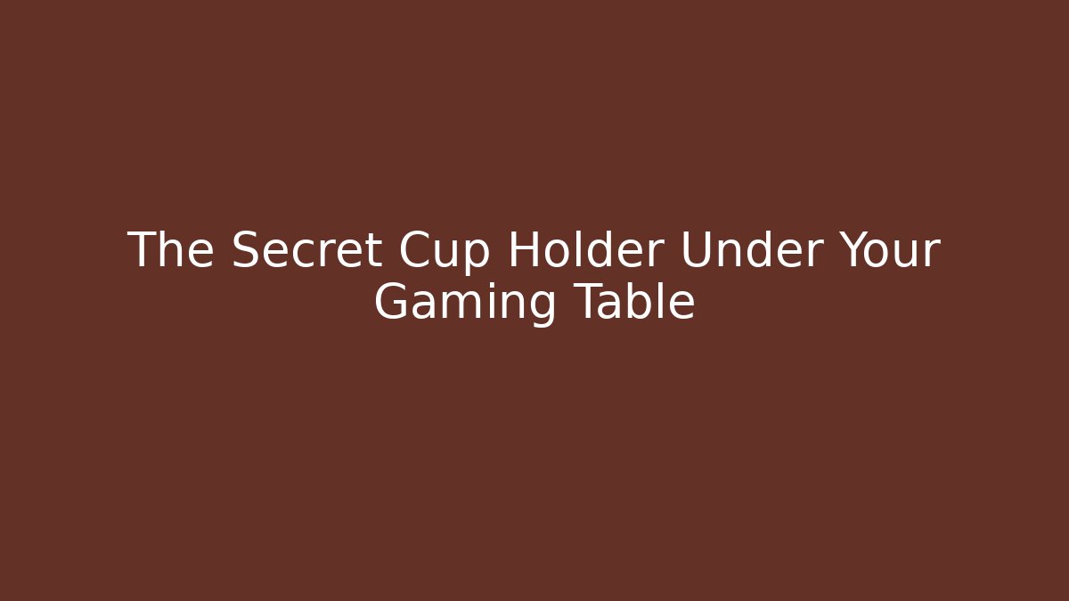 The Secret Cup Holder Under Your Gaming Table