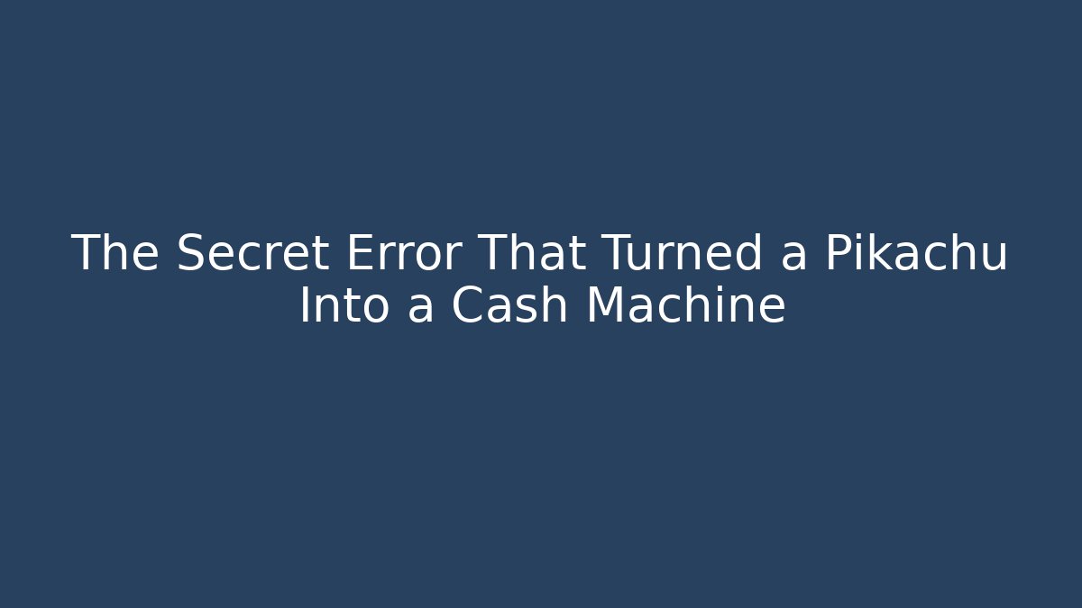 The Secret Error That Turned a Pikachu Into a Cash Machine - Create More Assets