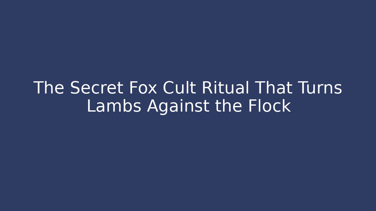 The Secret Fox Cult Ritual That Turns Lambs Against the Flock