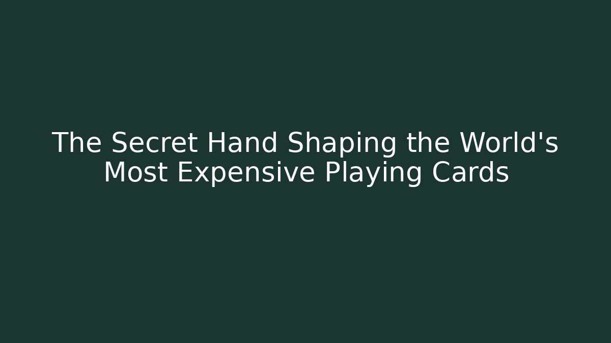The Secret Hand Shaping the World's Most Expensive Playing Cards