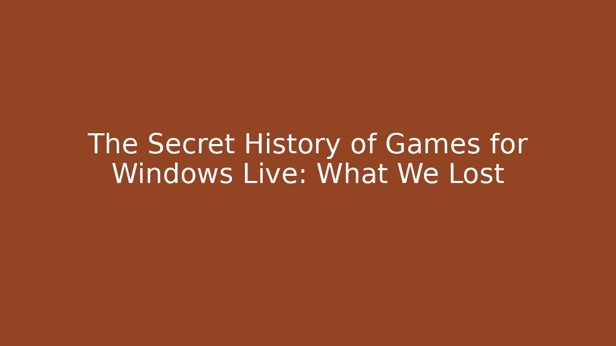 The Secret History of Games for Windows Live: What We Lost