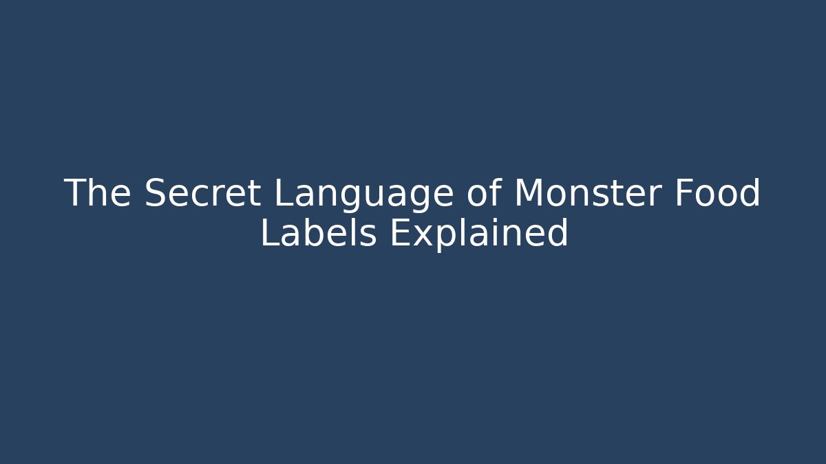 The Secret Language of Monster Food Labels Explained