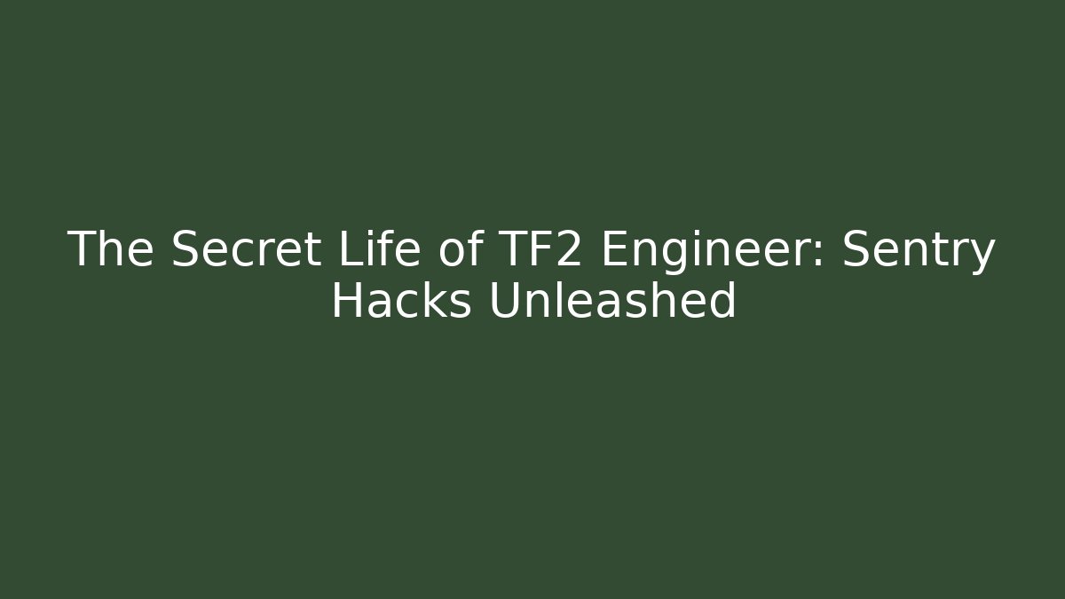 The Secret Life of TF2 Engineer: Sentry Hacks Unleashed