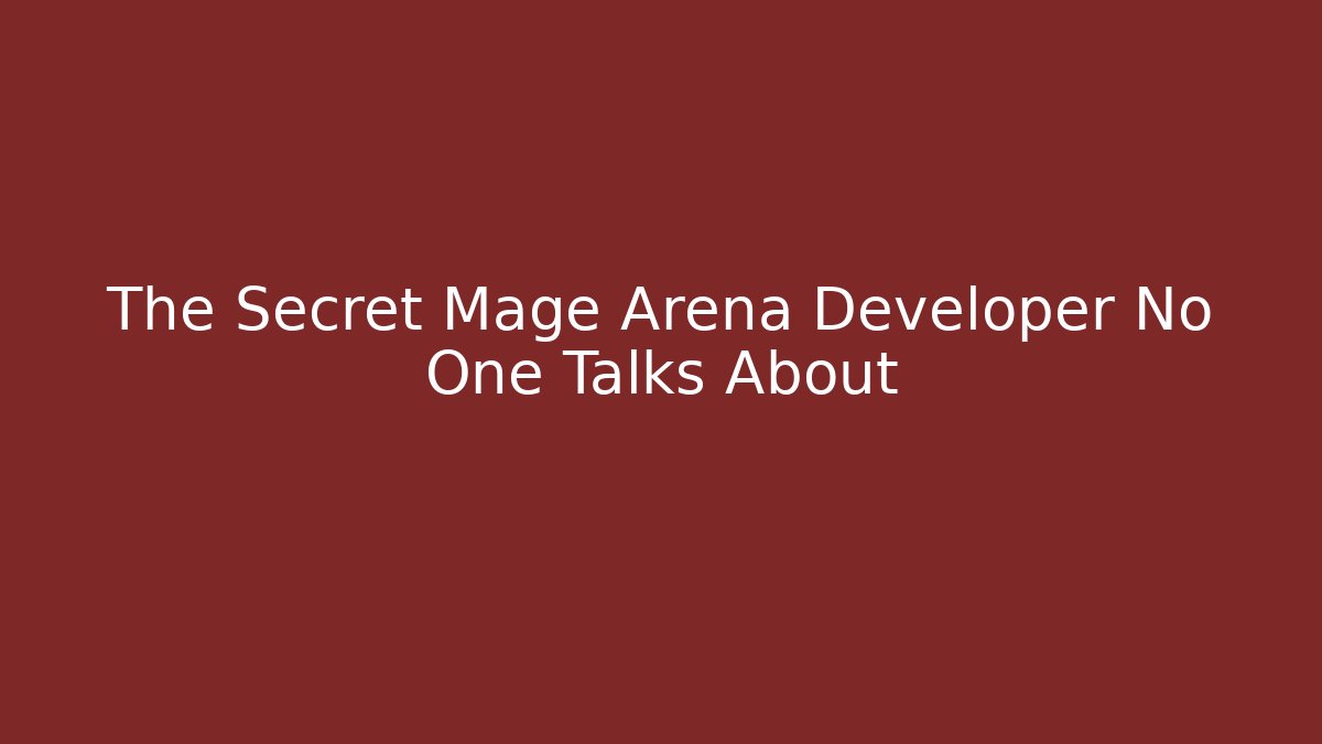 The Secret Mage Arena Developer No One Talks About - Create More Assets