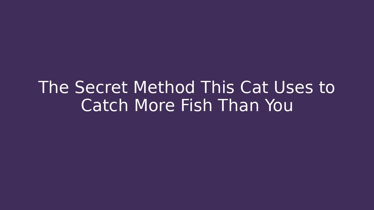 The Secret Method This Cat Uses to Catch More Fish Than You