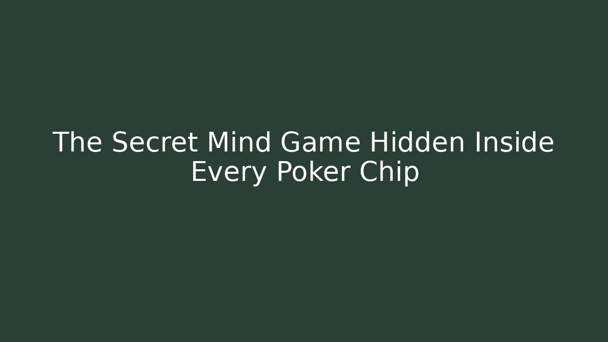 The Secret Mind Game Hidden Inside Every Poker Chip