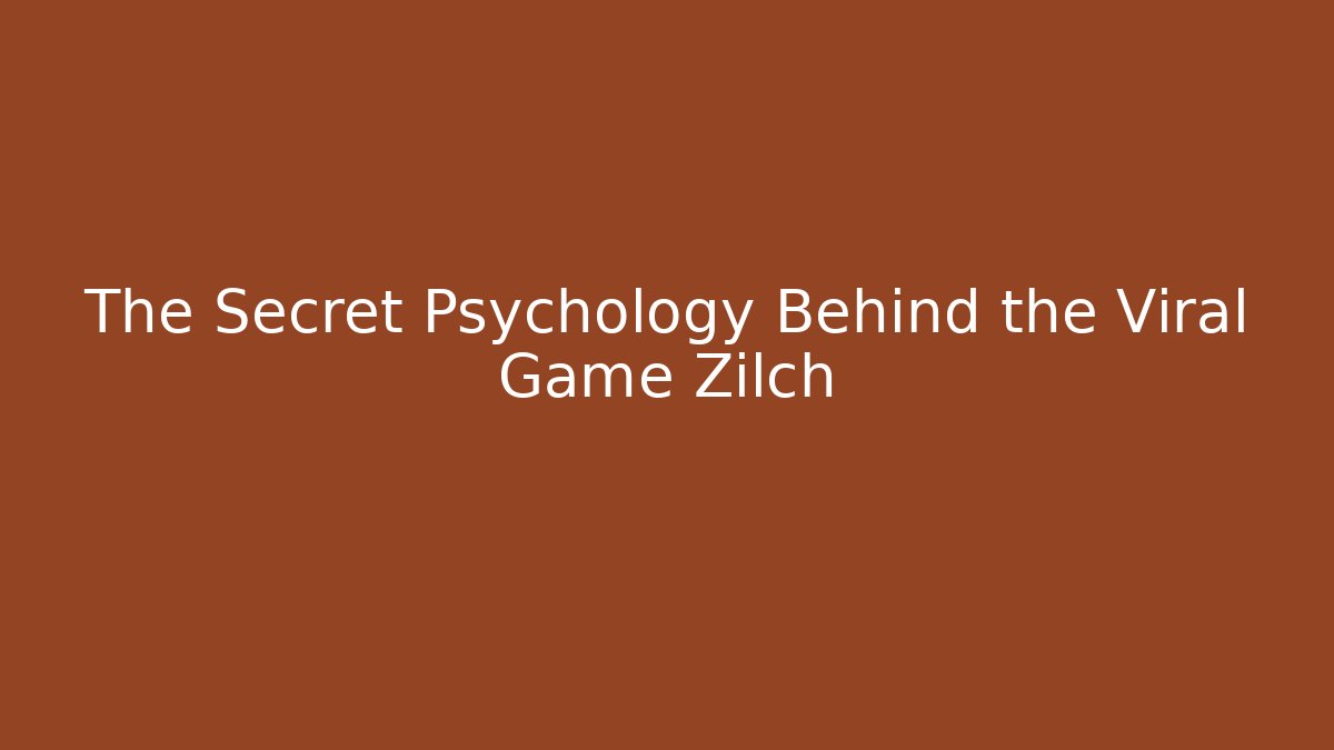 The Secret Psychology Behind the Viral Game Zilch