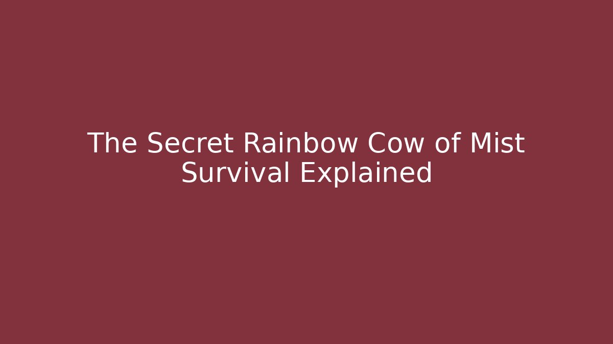 The Secret Rainbow Cow of Mist Survival Explained