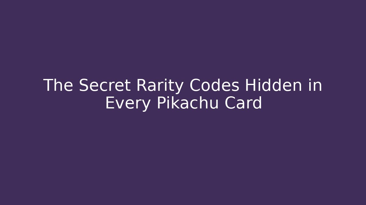 The Secret Rarity Codes Hidden in Every Pikachu Card