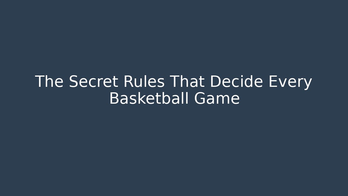 The Secret Rules That Decide Every Basketball Game