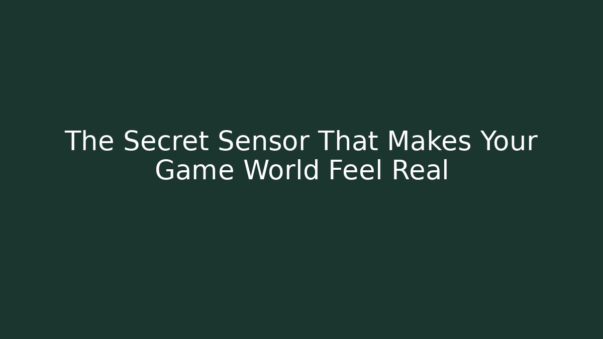 The Secret Sensor That Makes Your Game World Feel Real