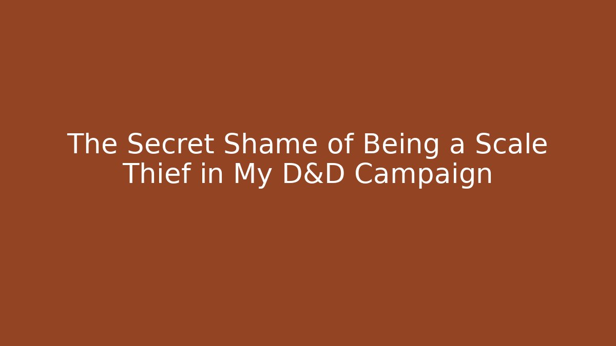 The Secret Shame of Being a Scale Thief in My D&D Campaign