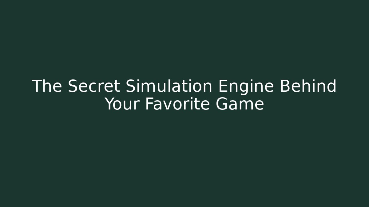 The Secret Simulation Engine Behind Your Favorite Game - Create More Assets
