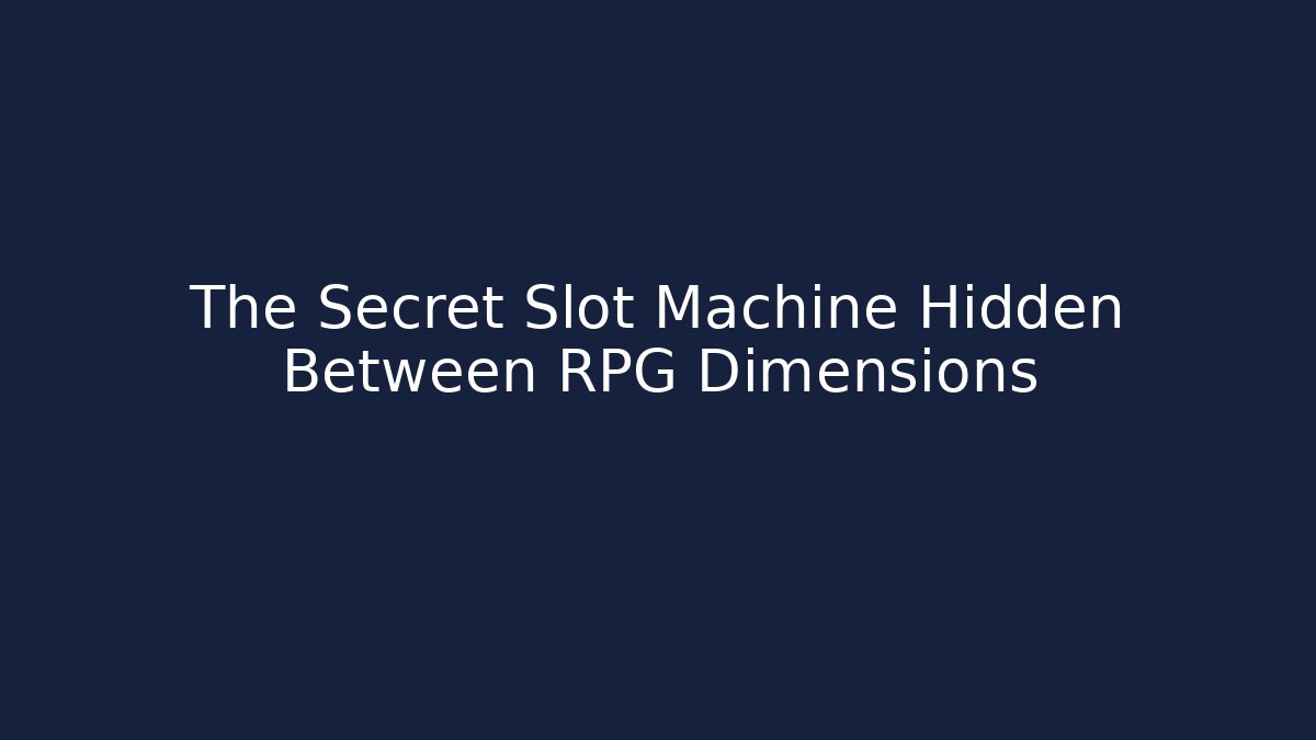 The Secret Slot Machine Hidden Between RPG Dimensions - Create More Assets